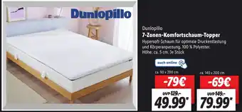 Lidl Dunlopillo 7-Zonen-Komfortschaum Topper Angebot