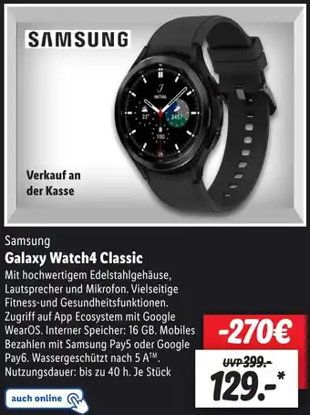 Lidl Samsung Galaxy Watch4 Classic Angebot