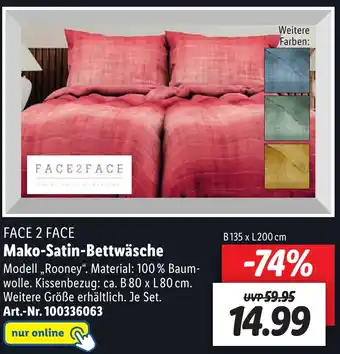 Lidl FACE 2 FACE Mako-Satin-Bettwäsche Angebot