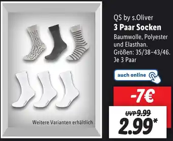 Lidl QS by s.Oliver 3 Paar Socken Angebot