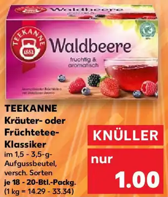 Kaufland TEEKANNE Kräuter oder Früchtetee-Klassiker 18-20 Btl. Packg. Angebot