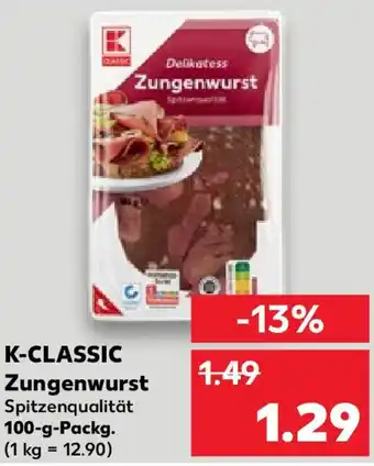 Kaufland K-CLASSIC Zungenwurst 100 g Packg. Angebot