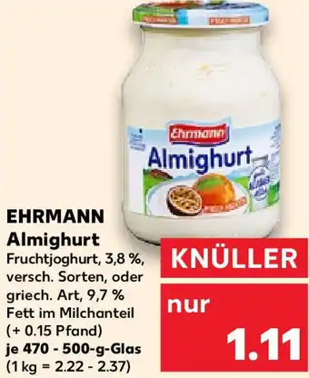 Kaufland EHRMANN Almighurt 470-500 g Glas Angebot