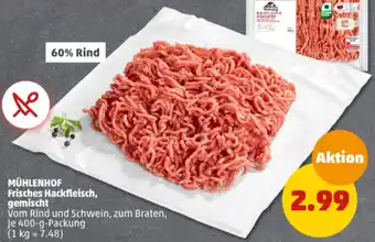 PENNY MÜHLENHOF Frisches Hackfleisch, gemischt 400 g Packung Angebot