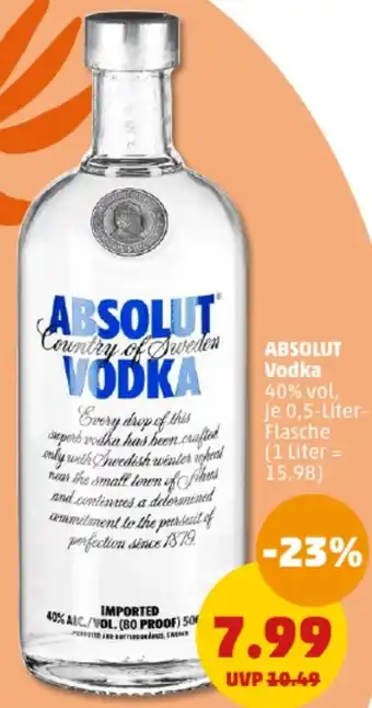 PENNY ABSOLUT Vodka 0,5 Liter Flasche Angebot