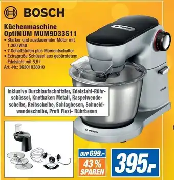 Expert Bosch Küchenmaschine OptiMUM MUM9D33S11 Angebot