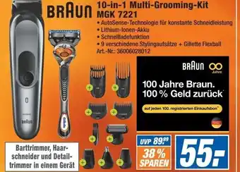 Expert Braun 10 in 1 Multi Grooming Kit MGK 7221 Angebot