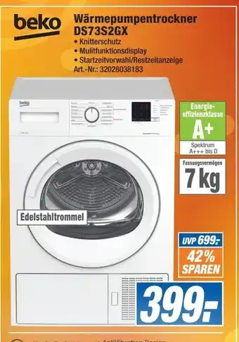 Expert beko Wärmepumpentrockner DS73S2GX Angebot