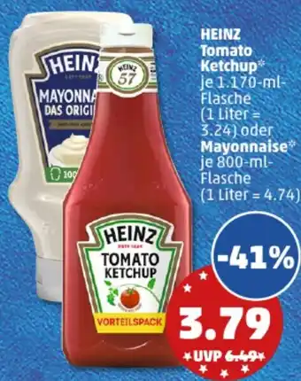 PENNY HEINZ Tomato Ketchup 1.170-ml oder Mayonnaise 800 ml Flasche Angebot