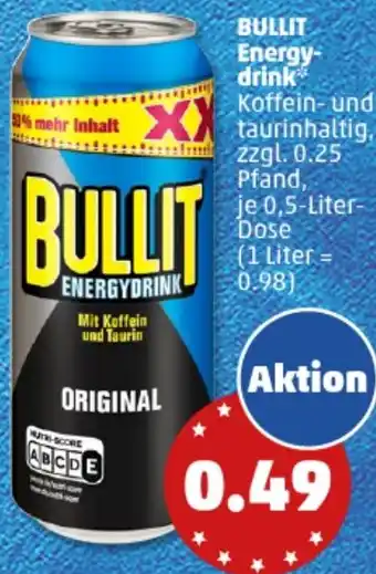 PENNY BULLIT Energydrink 0,5 Liter Dose Angebot