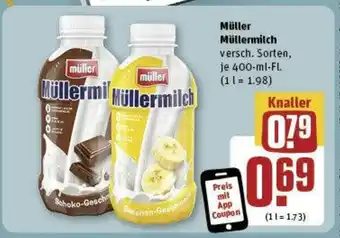 REWE Müller Müllermilch versch. Sorten, je 400-ml-Fl. Angebot