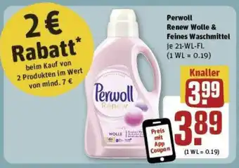 REWE Perwoll Renew Wolle & Feines Waschmittel je 21-WL-FL. Angebot