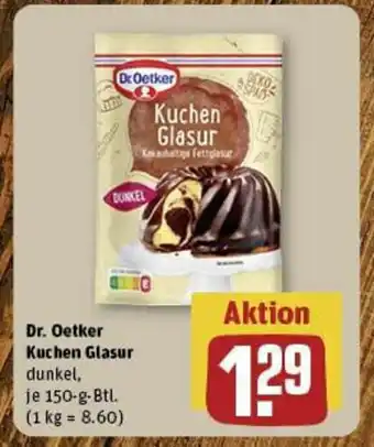 REWE Dr. Oetker Kuchen Glasur dunkel, je 150-g-Btl. Angebot