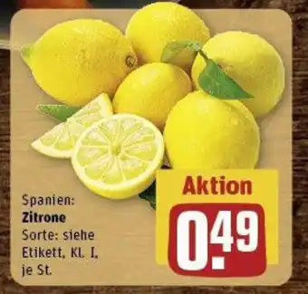 REWE Spanien: Zitrone Sorte: siehe Etikett, Kl. I. je St. Angebot