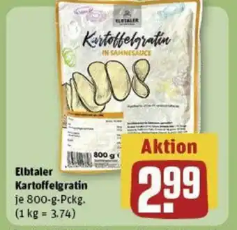 REWE Elbtaler Kartoffelgratin je 800-g-Pckg. Angebot