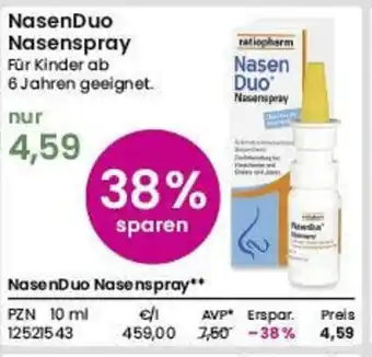 REWE NasenDuo Nasenspray Für Kinder ab 6 Jahren geeignet. Angebot