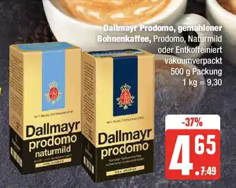 Edeka Dallmayr Prodomo, gemahlener Bohnenkaffee 500 g Packung Angebot