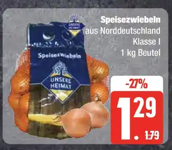 Edeka UNSERE HEIMAT Speisezwiebeln aus Norddeutschland Klasse I 1 kg Beutel Angebot