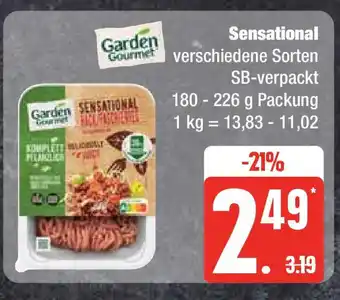 Edeka Garden Gourmet Sensational verschiedene Sorten SB-verpackt 180-226 g Packung Angebot