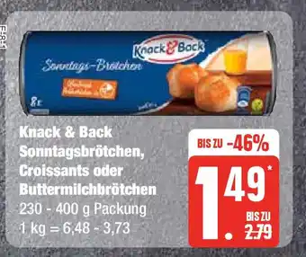 Edeka Knack& Back Sonntagsbrötchen, Croissants oder Buttermilchbrötchen 230-400 g Packung Angebot