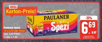 Edeka Paulaner Spezi 12 x 0,33 Liter Dosen Angebot