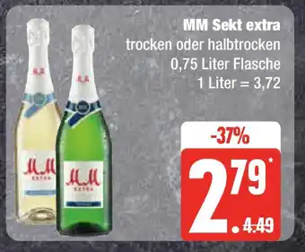 Edeka MM Sekt extra trocken oder halbtrocken 0,75 Liter Flasche Angebot