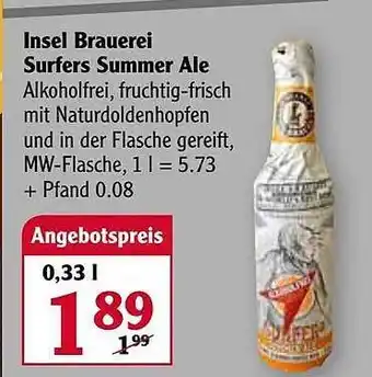 Globus Insel Brauerie Surfers Summer Ale Angebot