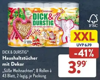 Aldi Süd DICK & DURSTIG Haushaltstücher mit Dekor Angebot