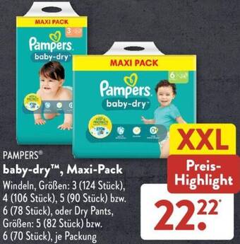 Aldi Süd PAMPERS baby-dry, Maxi-Pack Angebot