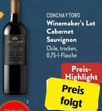 Aldi Süd CONCHAY TORO Winemaker's Lot Cabernet Sauvignon 0,75 L Flasche Angebot