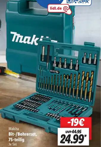 Aldi Nord Makita Bit-/Bohrerset, 75-teilig Angebot