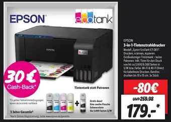 Aldi Nord EPSON 3-in-1-Tintenstrahldrucker ,,EcoTank ET-2811" Angebot