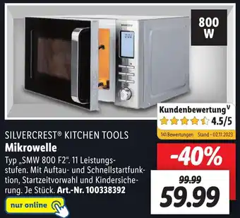 Aldi Nord SILVERCREST KITCHEN TOOLS Mikrowelle ,,SMW 800 F2" Angebot