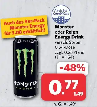 Combi Monster oder Reign Energy Drink versch. Sorten 0,5-1-Dose Angebot