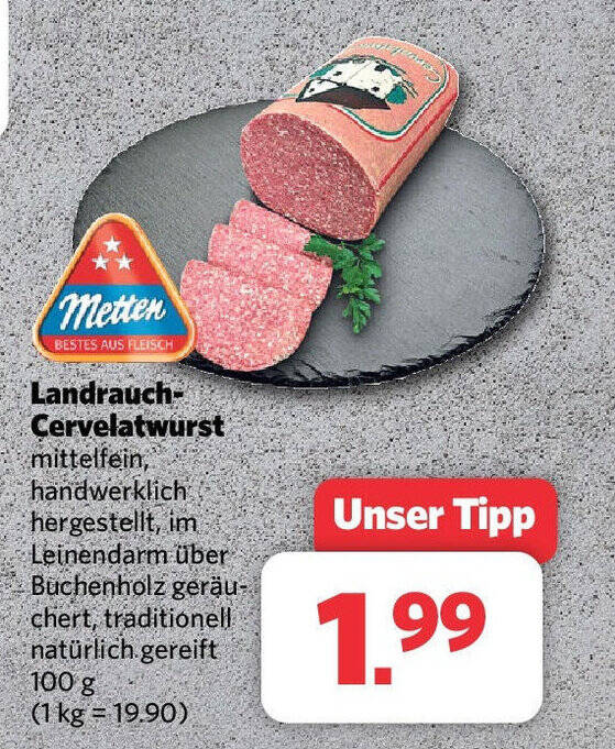 Combi metten Landrauch-Cervelatwurst 100 g Angebot