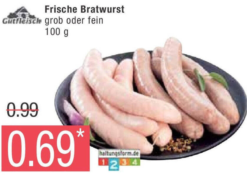 Marktkauf Gutfleisch Frische Bratwurst 100 g Angebot