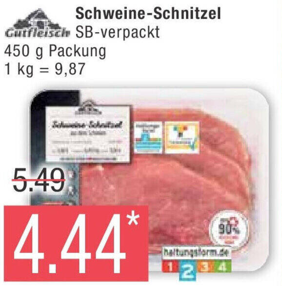 Marktkauf Gutfleisch Schweine-Schnitzel 450 g Packung Angebot
