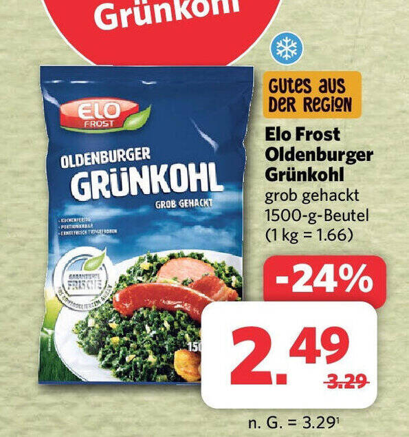 Combi Elo Frost Oldenburger Grünkohl grob gehackt 1500-g-Beutel Angebot