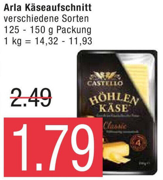 Marktkauf Arla Käseaufschnitt 125-150 g Packung Angebot