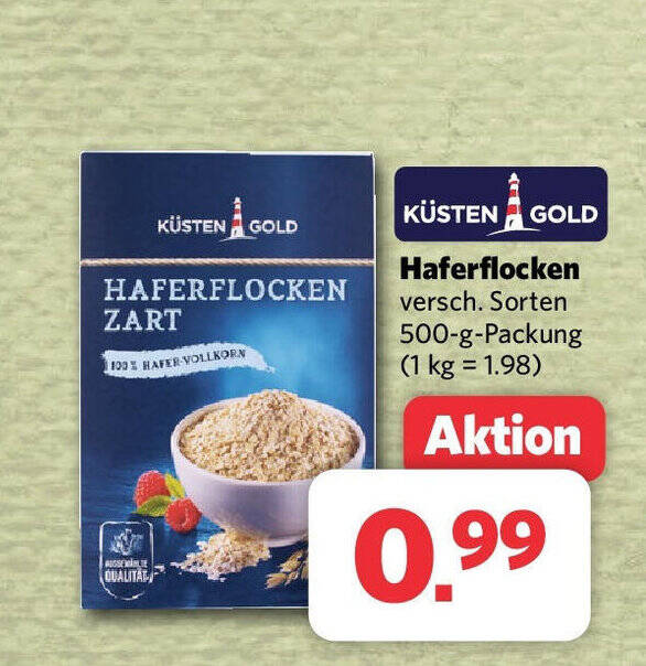 Combi KÜSTEN GOLD Haferflocken versch. Sorten 500-g-Packung Angebot