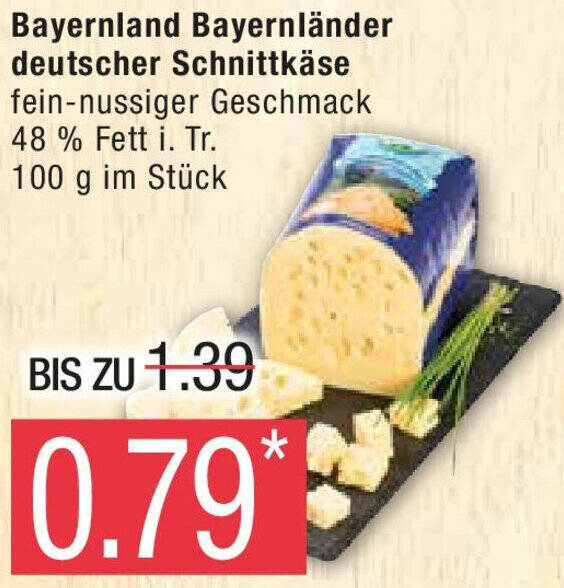 Marktkauf Bayernland Bayernländer deutscher Schnittkäse 100 g Angebot