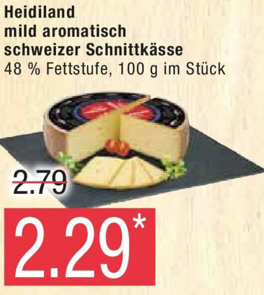 Marktkauf Heidiland mild aromatisch schweizer Schnittkässe 100 g Angebot