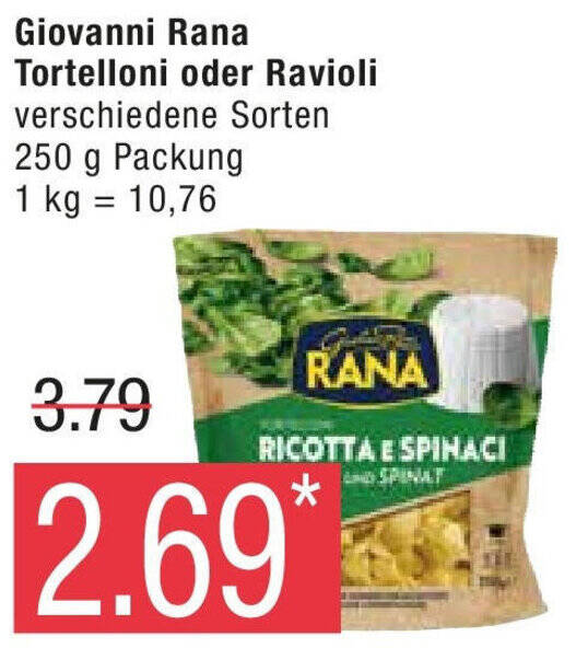 Marktkauf Giovanni Rana Tortelloni oder Ravioli 250 g Packung Angebot