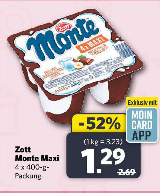 Combi Zott Monte Maxi 4 x 400-g-Packung Angebot