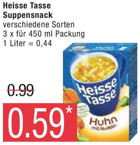 Marktkauf Heisse Tasse Suppensnack 3 x für 450 ml Packung Angebot