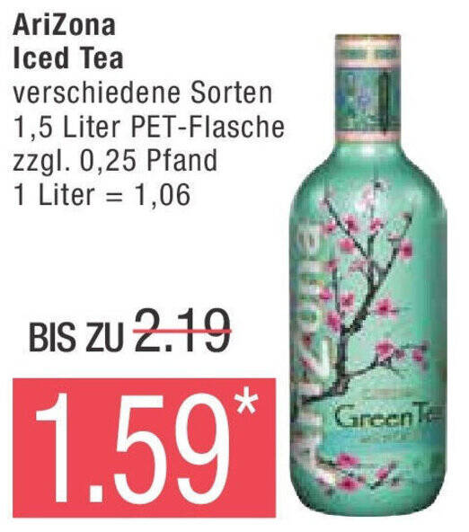 Marktkauf AriZona Iced Tea 1,5 Liter PET-Flasche Angebot