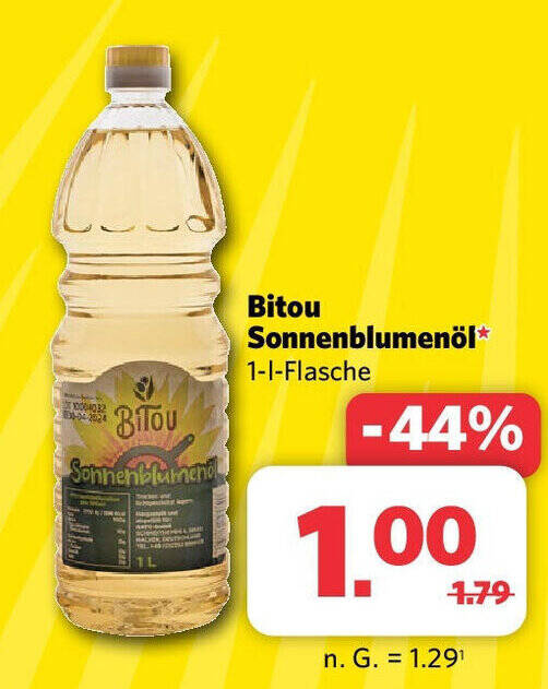 Combi Bitou Sonnenblumenöl 1-1-Flasche Angebot