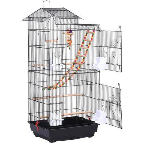 ManoMano Yaheetech vogelkäfig wellensittich kanarien käfig vogelhaus mit vogelspelzeug schwarz Angebot