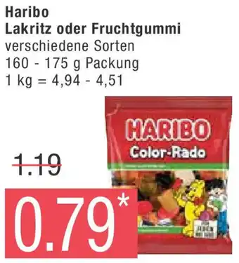 Marktkauf Haribo Lakritz oder Fruchtgummi 160-175 g Packung Angebot