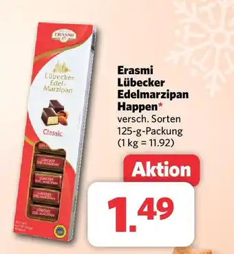 Combi Erasmi Lübecker Edelmarzipan Happen versch. Sorten 125-g-Packung Angebot